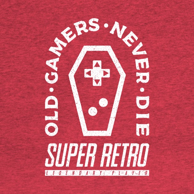 Old Gamers Never Die - Vintage White by demonigote